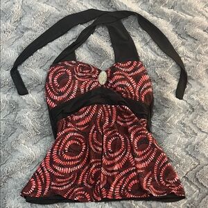 Black and Pink Halter Top